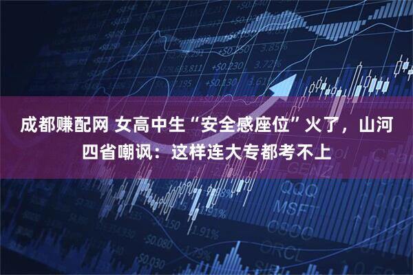 成都赚配网 女高中生“安全感座位”火了，山河四省嘲讽：这样连大专都考不上