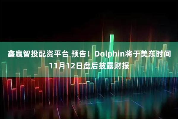 鑫赢智投配资平台 预告！Dolphin将于美东时间11月12日盘后披露财报